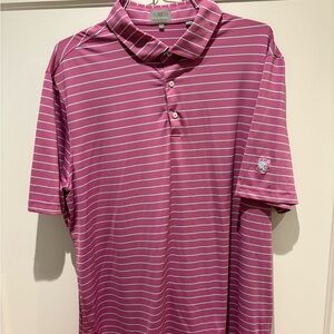 Pink Polo Shirt with Horizontal Stripes